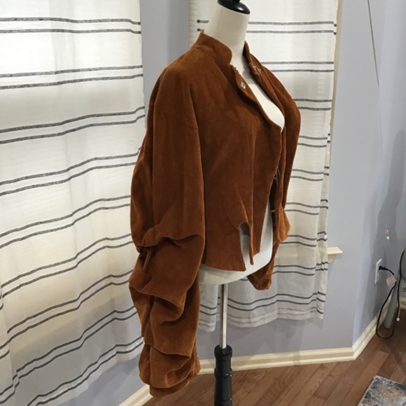 A.W.A.K.E Mode Women Size 36 Octopus Rust Corduroy Jacket Cotton Button Front - Picture 6 of 14